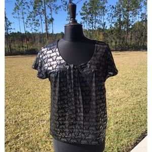 Attention Black & Silver Blouse